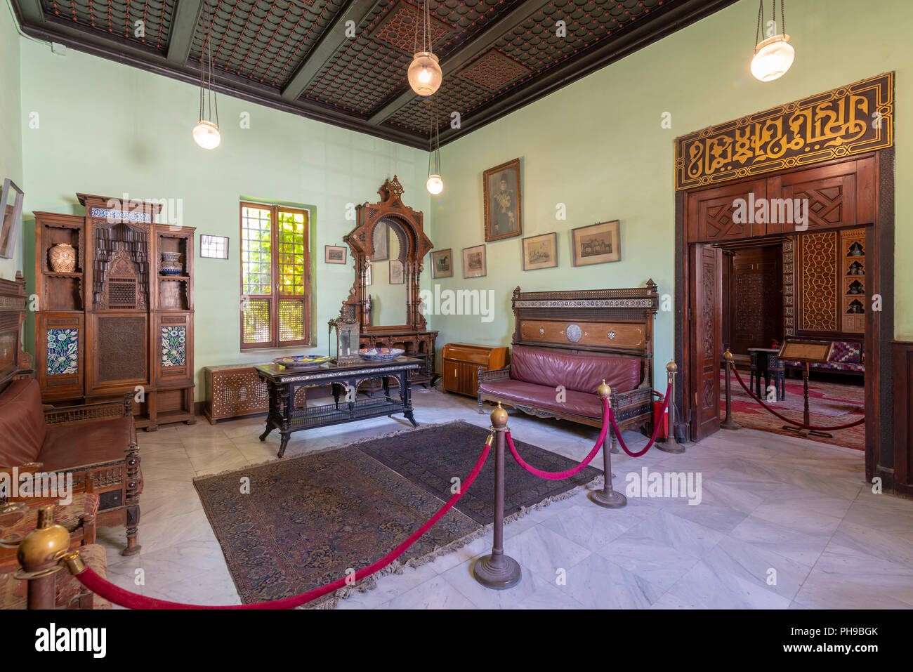 Historical Manial Palace of Prince Mohammed Ali. Ceremonies Room with