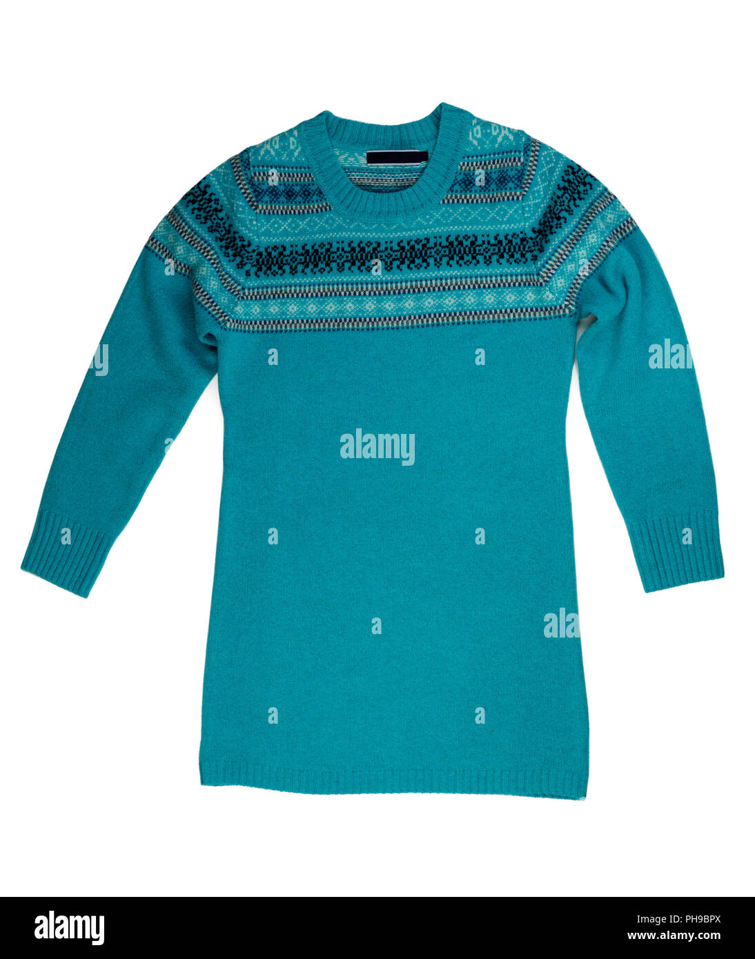 Blue knitted sweater Stock Photo - Alamy
