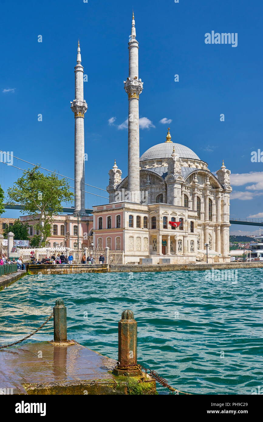 Ortakoy Mecidiye Mosque, Istanbul, Turkey Stock Photo