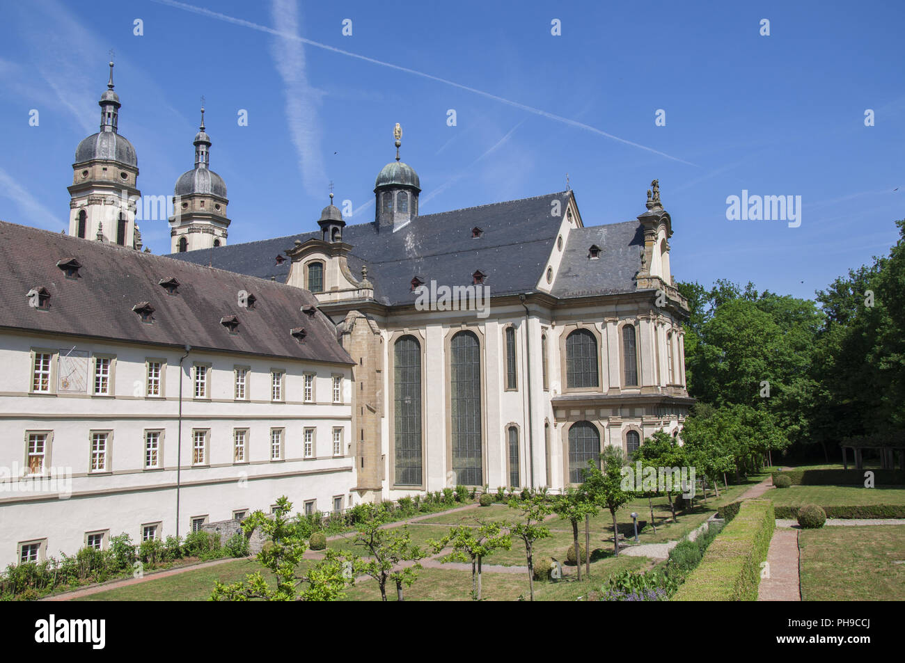 Monastery Schoental in the Jagst valley, Germany Stock Photo