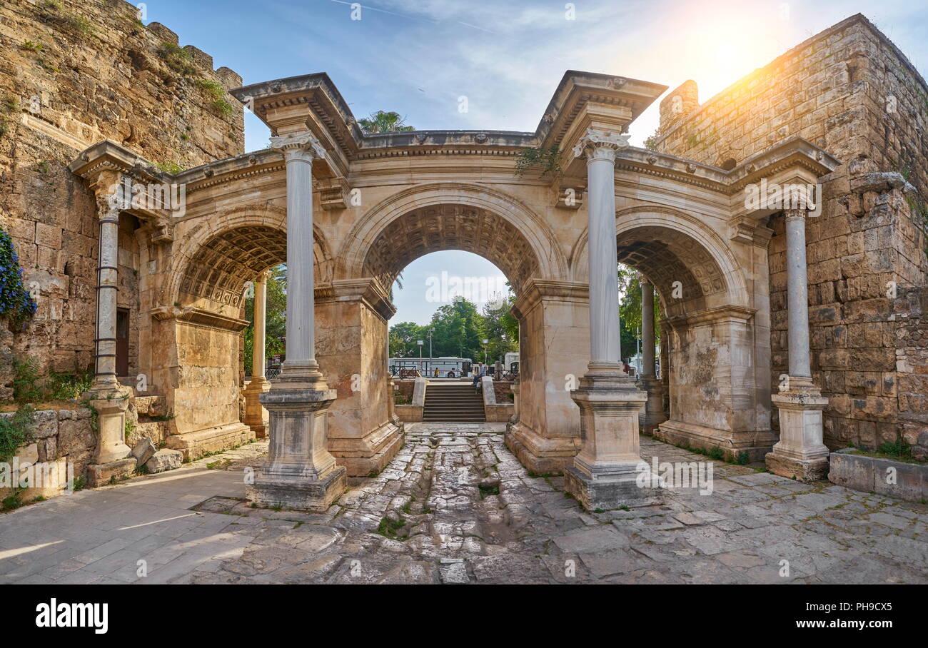 Hadrian's Gate, Antalya, Turkey Stock Photo