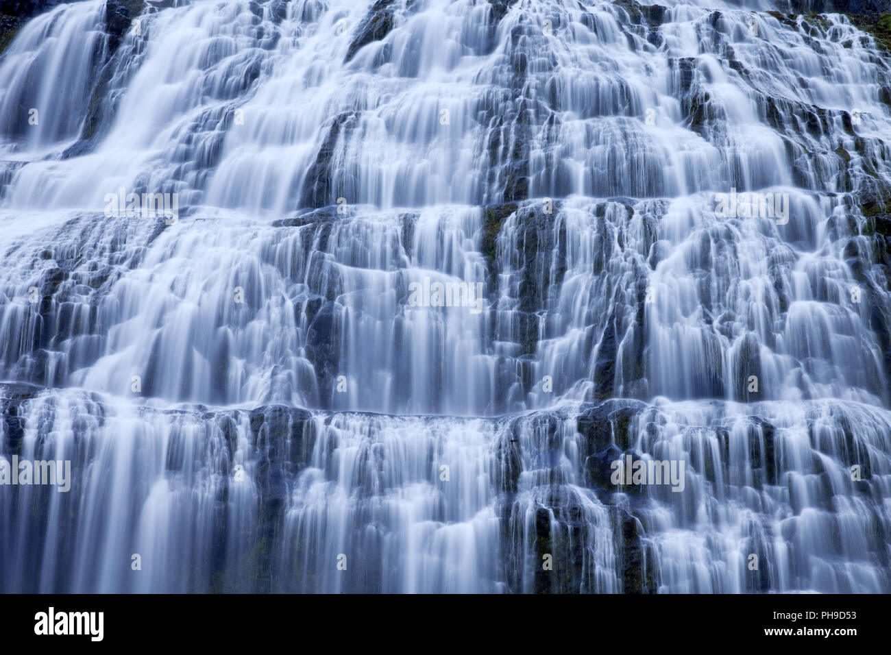 Waterfall Dynjandi, Westfjorde, Iceland Stock Photo