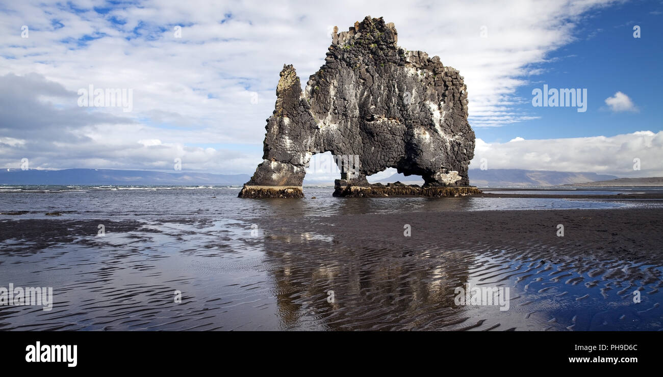 basalt stack Hvitserkur, Vatnsnes, Iceland Stock Photo - Alamy