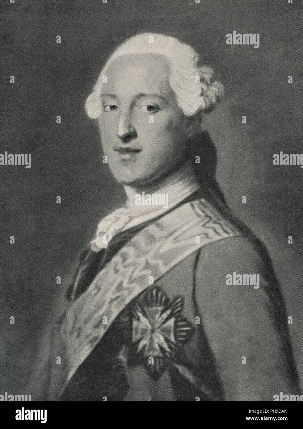 Franz Xavier of Saxony, 1730 – 1806. German prince and member of the House of Wettin. After a work by French Rococo portraitist, Maurice Quentin de La Tour, (1704 – 1788).  From La Tour, published 1920. Stock Photo