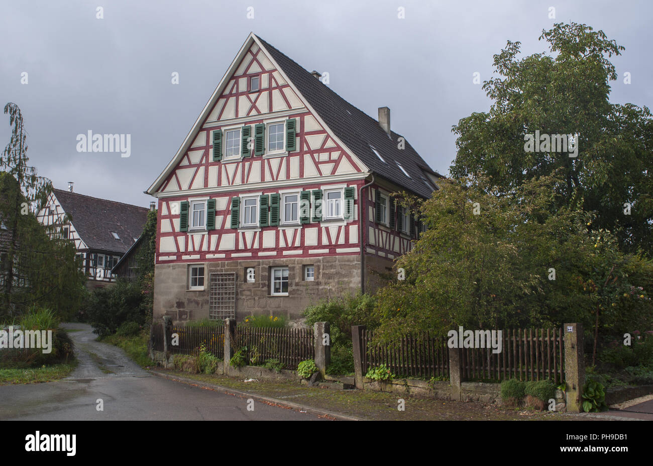 Half-Timbering house in Vellberg-Grossaltdorf, Germany Stock Photo
