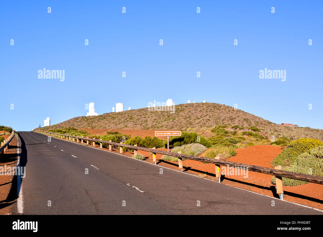 Telescopes of the Teide Astronomical Observatory Stock Photo