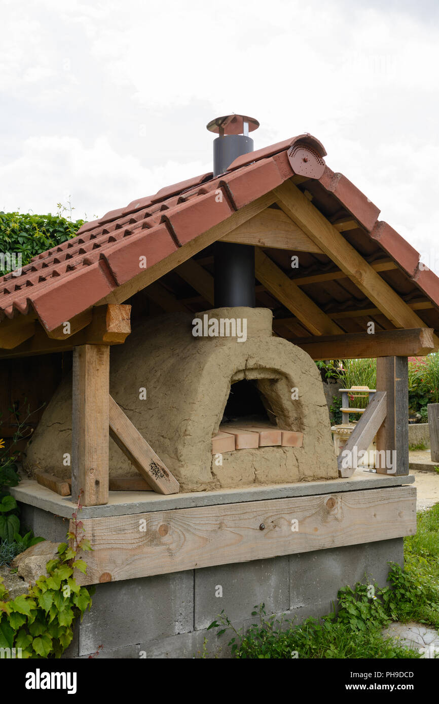 Nostalgic bakery outdoors - close-up stone oven Stock Photo