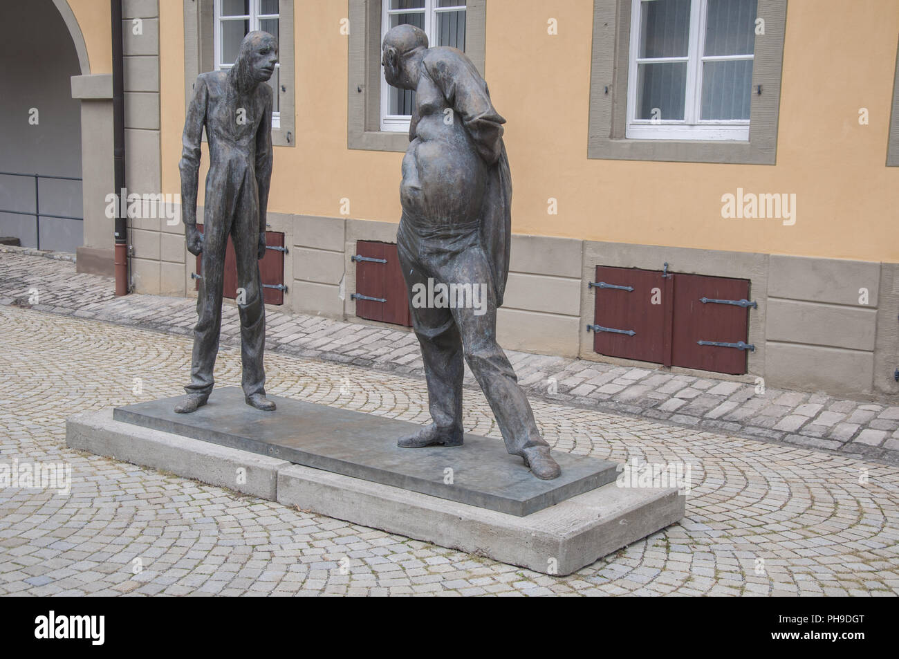 Sculptures in the Old-Town of Weikersheim, Germany Stock Photo