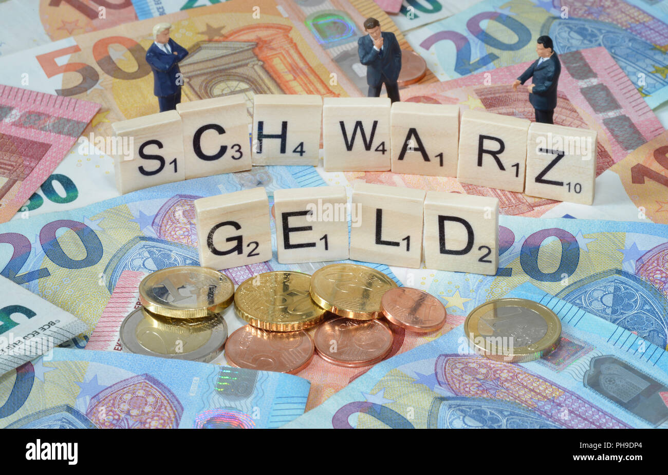 Symbolfoto Wirtschaftsbegriff Schwarzgeld Stock Photo
