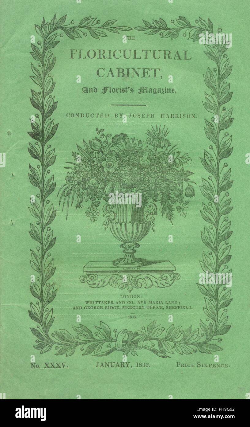 Cover for the Floricultural Cabinet and Florist's Magazine No XXXV January 1836 Stock Photo
