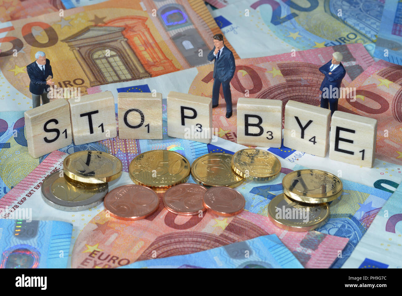 Symbolfoto Wirtschaftsbegriff Stop Bye Stock Photo