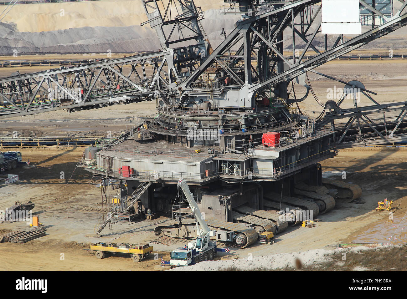 Partial view of excavator Stock Photo