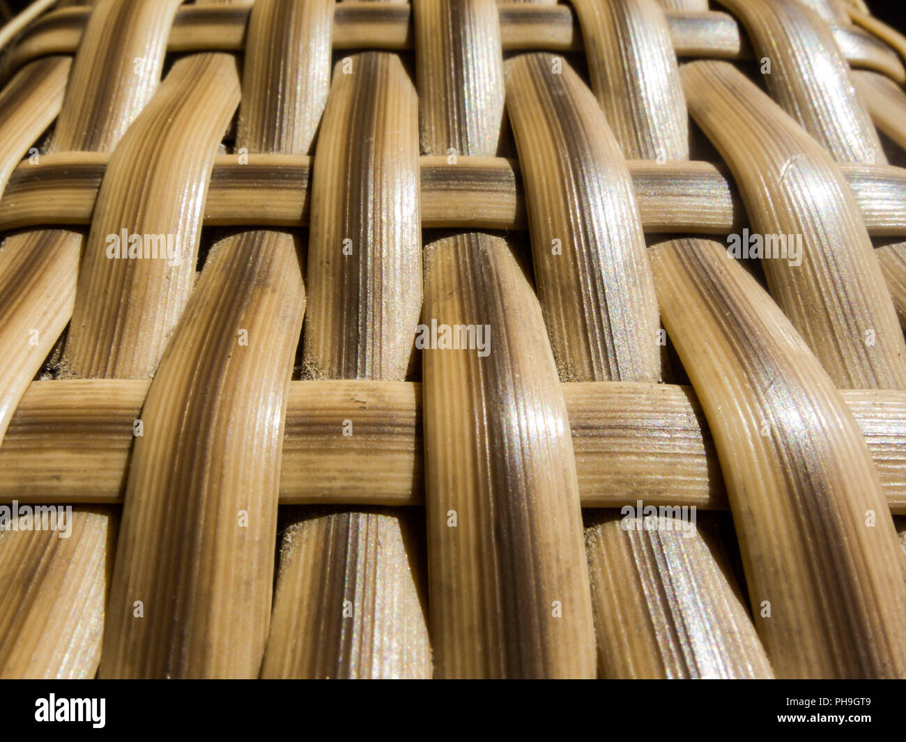 Closed up wooden wicker texture background Stock Photo
