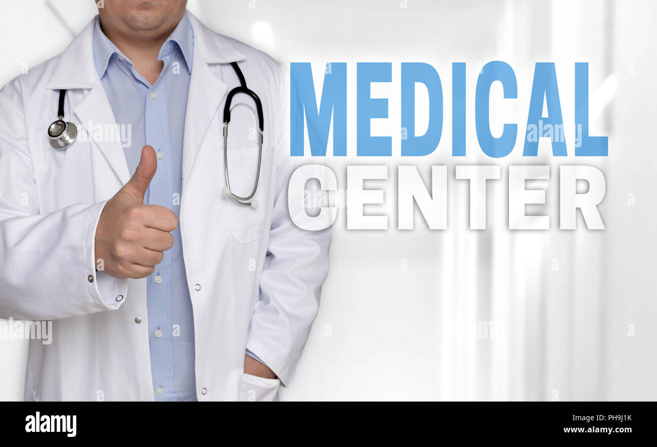 Medical center concept and doctor with thumbs up. Stock Photo