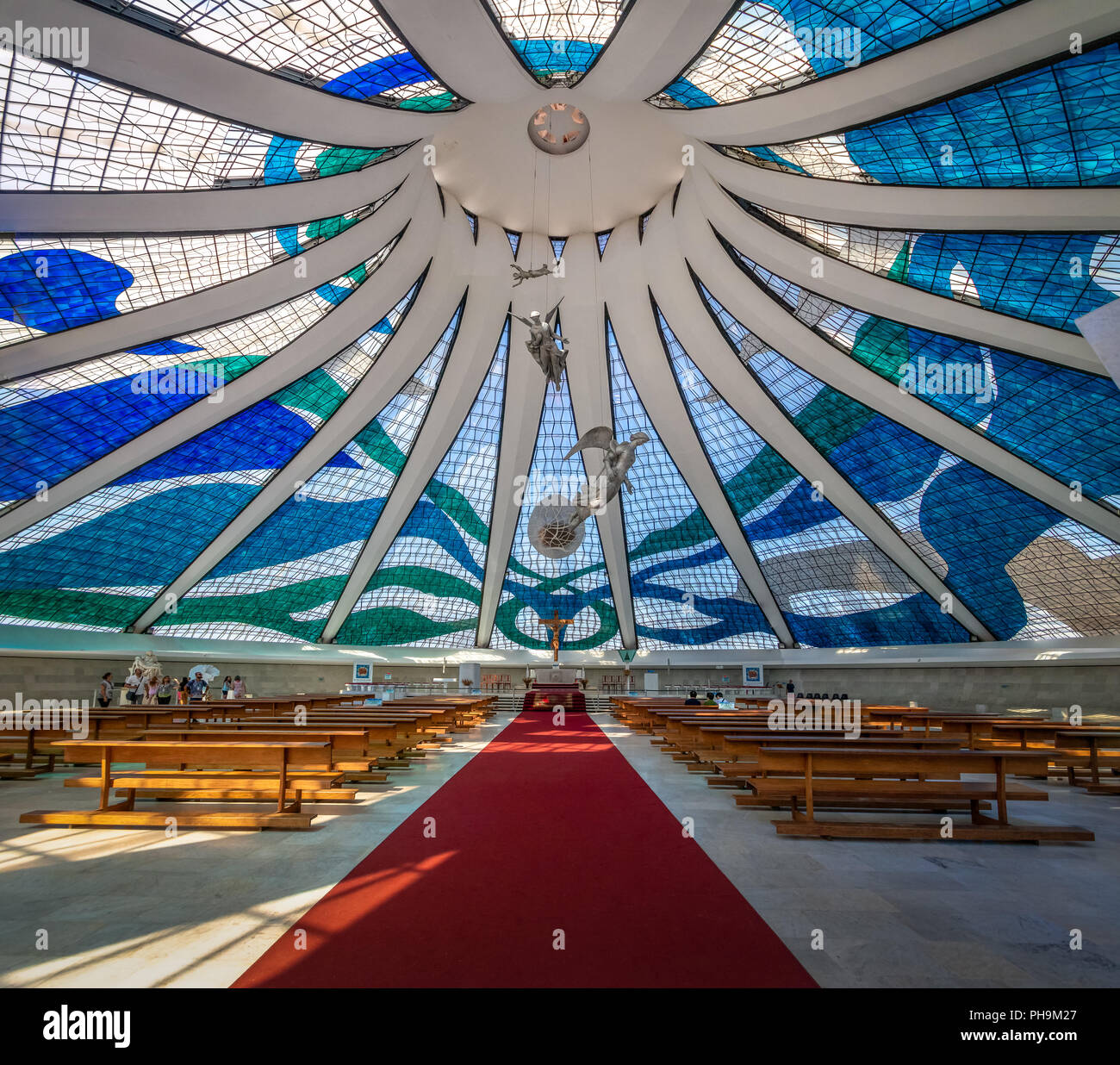 Interior of Brasilia Cathedral - Brasilia, Brazil Stock Photo