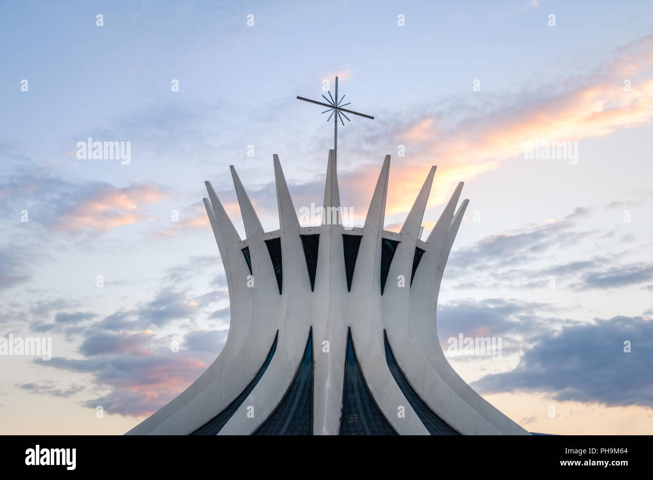 Brasilia Cathedral detail at sunset - Brasilia, Brazil Stock Photo