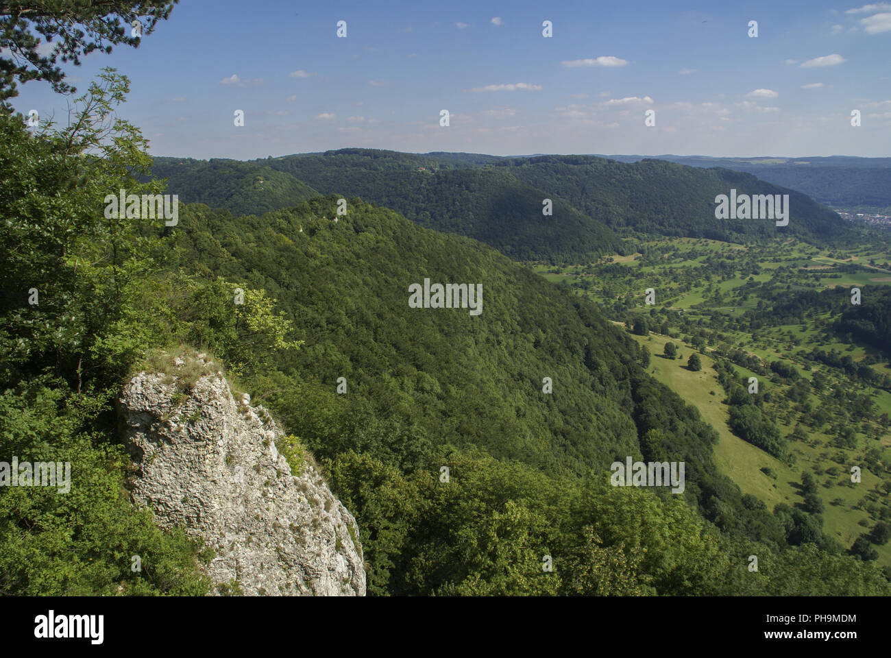 Swabian Alps nearby Kirchheim, Baden-Wuerttemberg, Germany Stock Photo