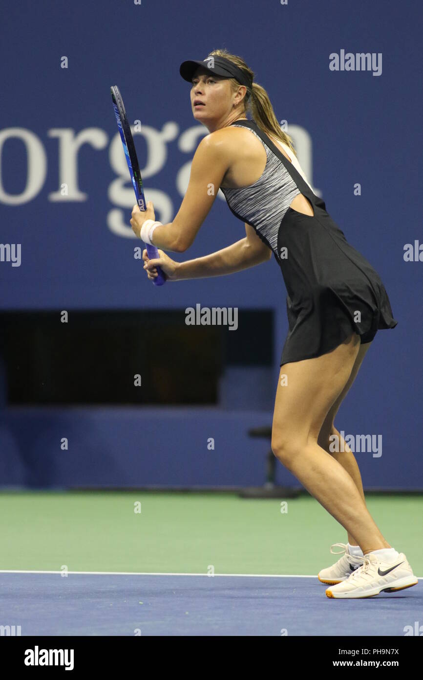 Maria Sharapova US Open Tennis Day 4. 8-30-2018 Photo By John  Barrett/PHOTOlink.net Stock Photo - Alamy