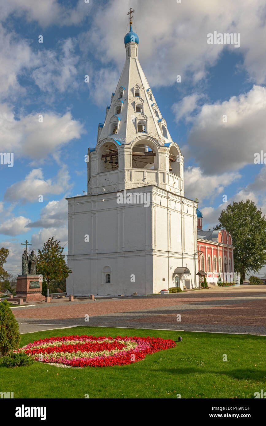 Medieval bellfry in small russian town Stock Photo