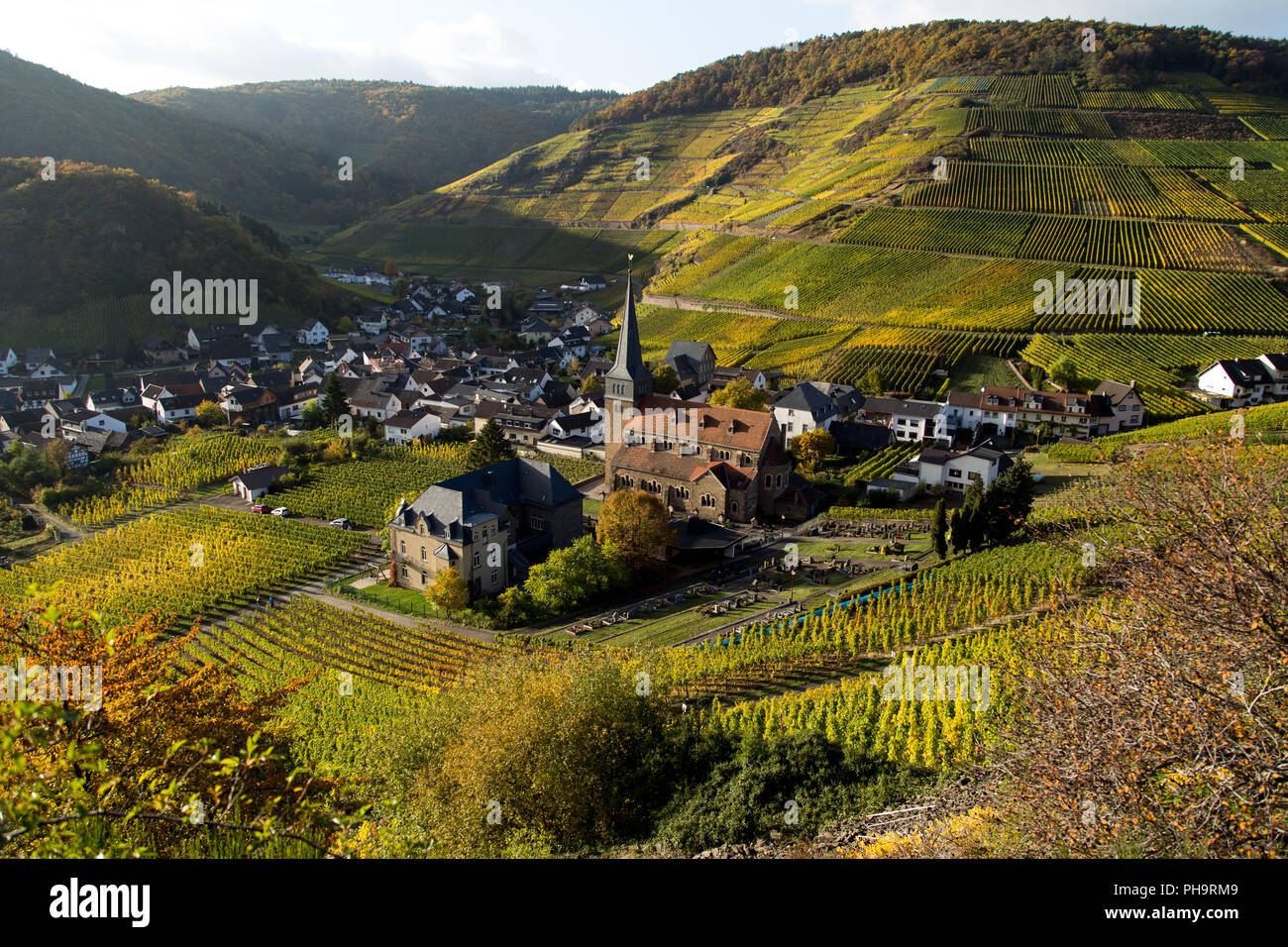 View from the red wine trail on Mayschoß Stock Photo - Alamy