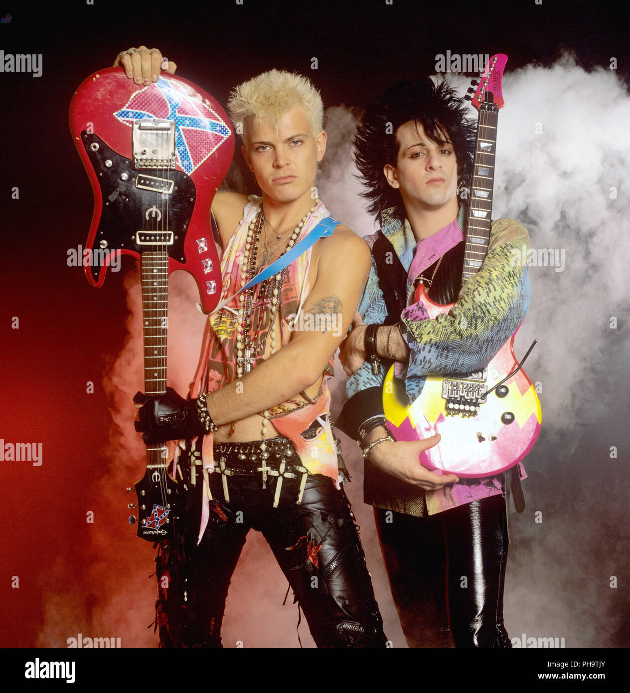Billy Idol (v.l. Billy Idol, Steve Stevens) on 25.06.1984 in