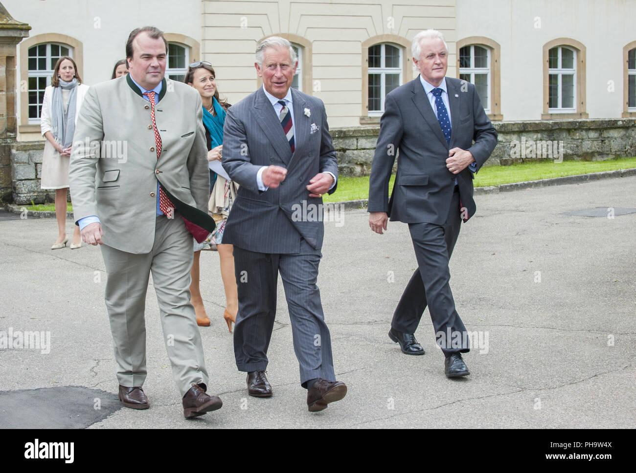 Prince Charles visits his cousinship, Castle Langenburg, Germany Stock Photo