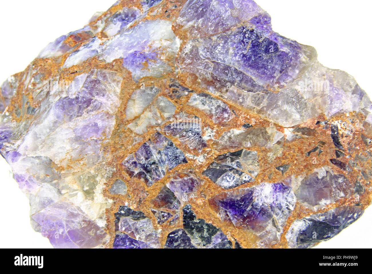 Amethyst conglomerate Stock Photo