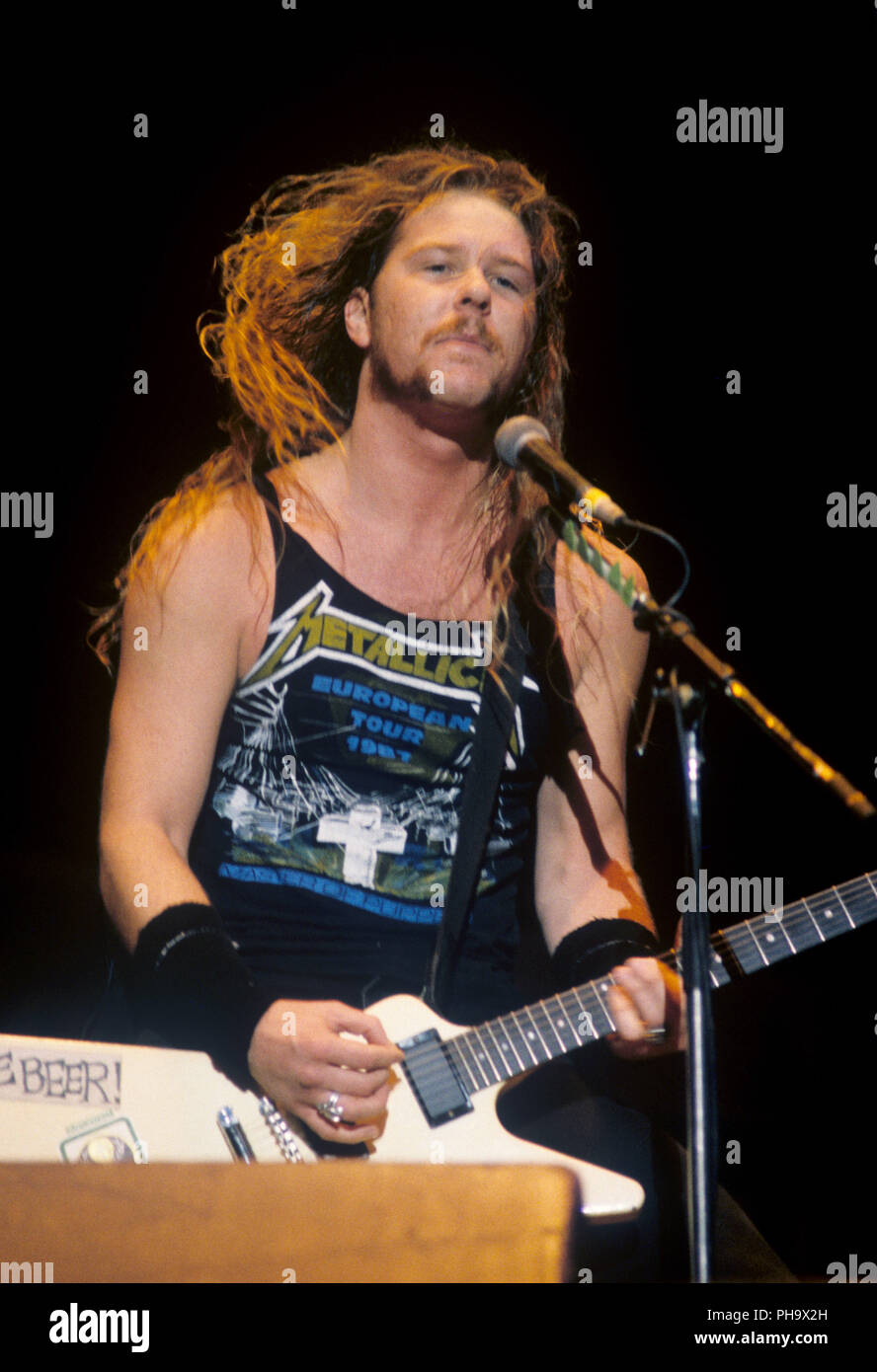 James Hetfield (Metallica) on 17.09.1988 in Pamplona. | usage worldwide Stock Photo