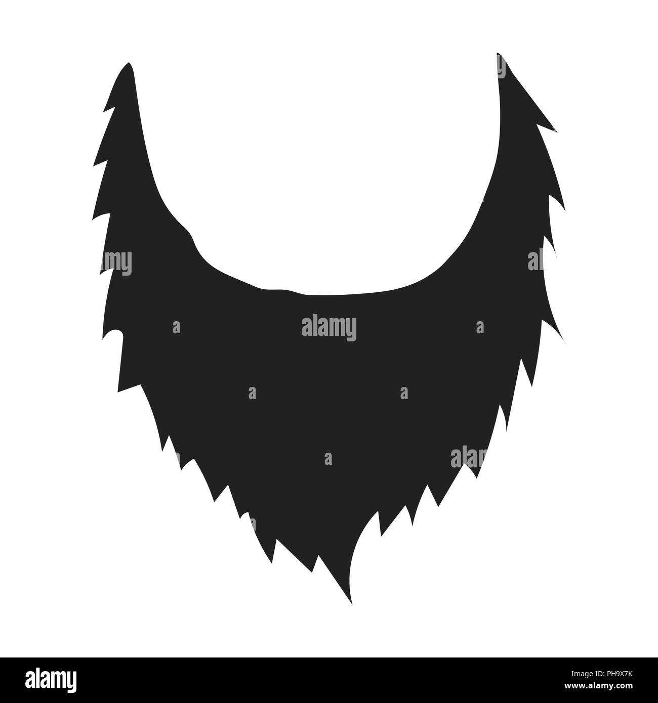 Man's beard icon in black style isolated on white background. Beard