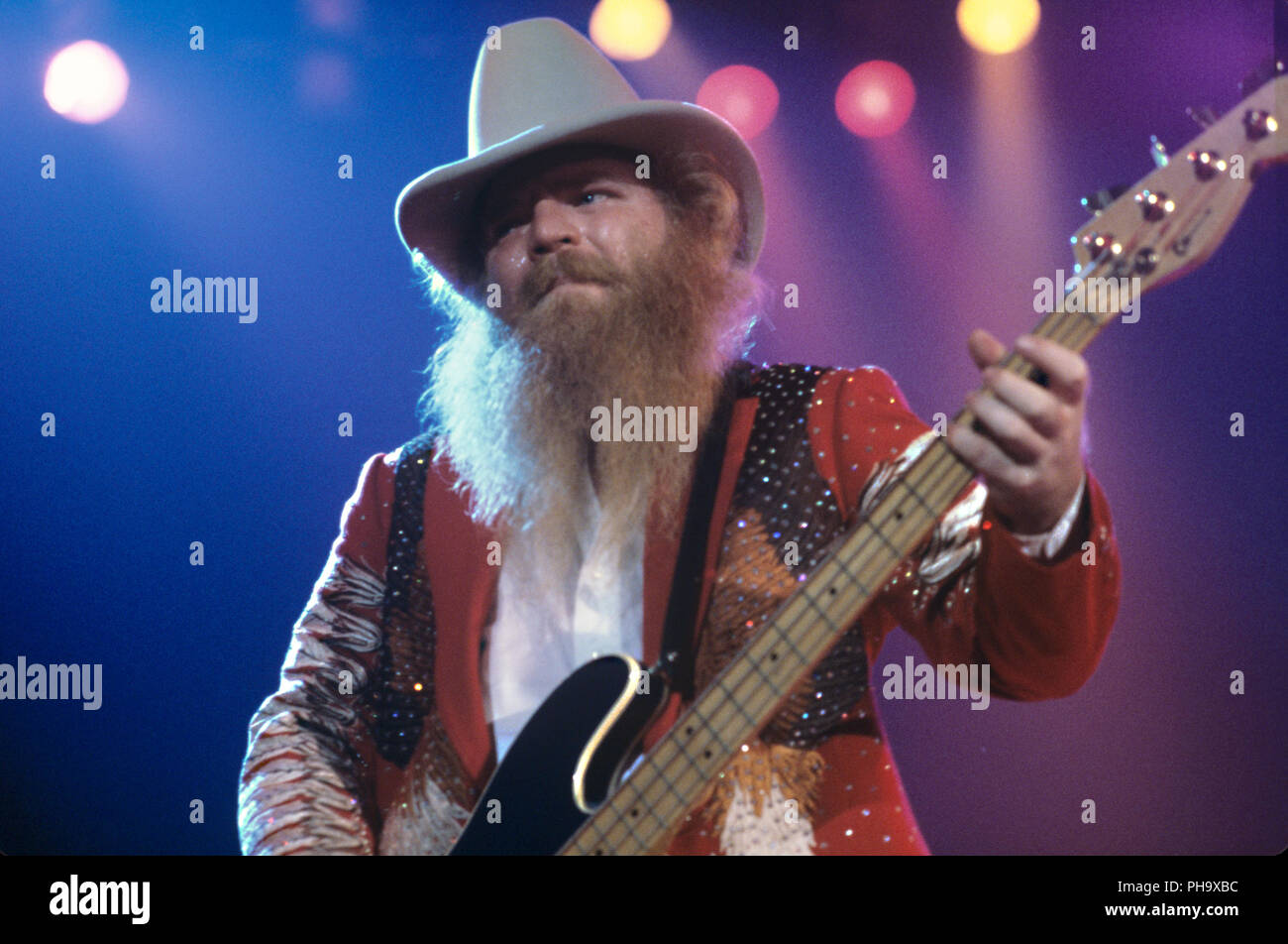 Dusty Hill (ZZ Top) on 01.05.1982 in Dortmund. usage worldwide Stock Photo Alamy