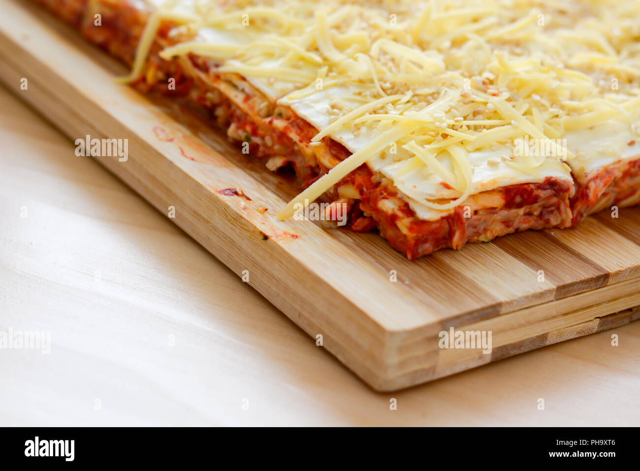 Salt cake with cheese and red paprika Stock Photo