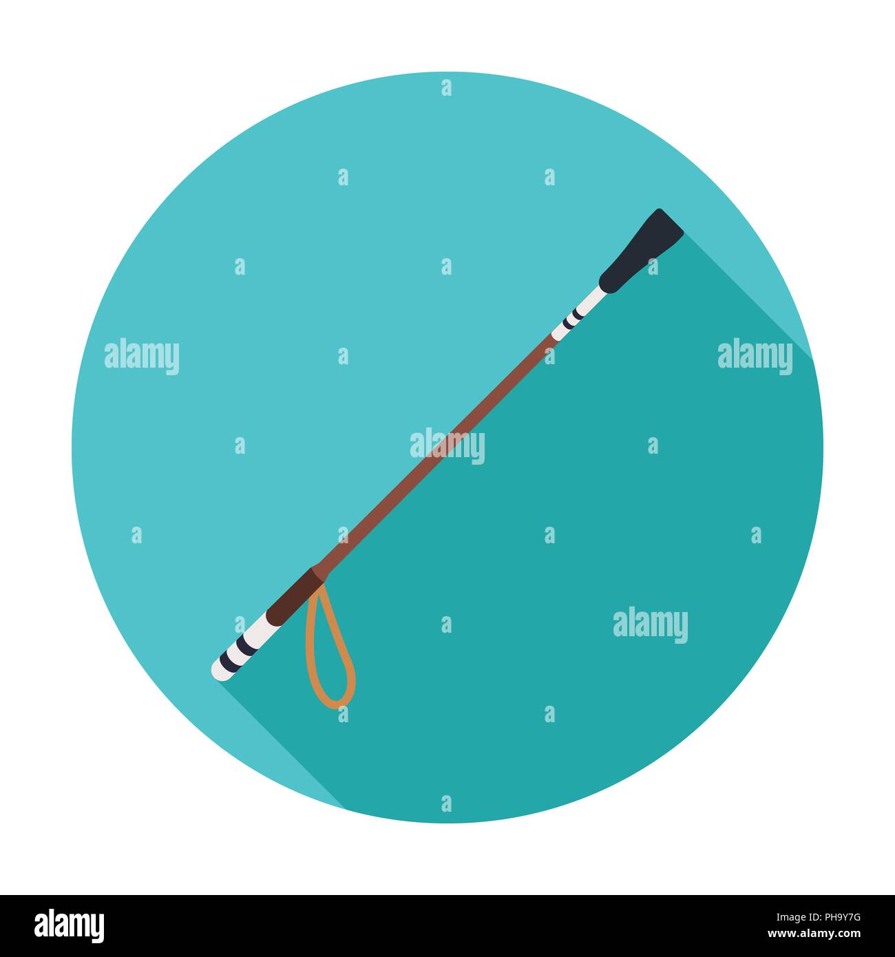 Riding whip icon in flat design isolated on white background