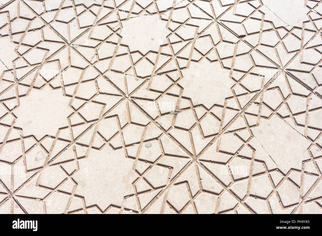 Mosaic Floor Pattern Design Architecture Islamic Art Flower Stock