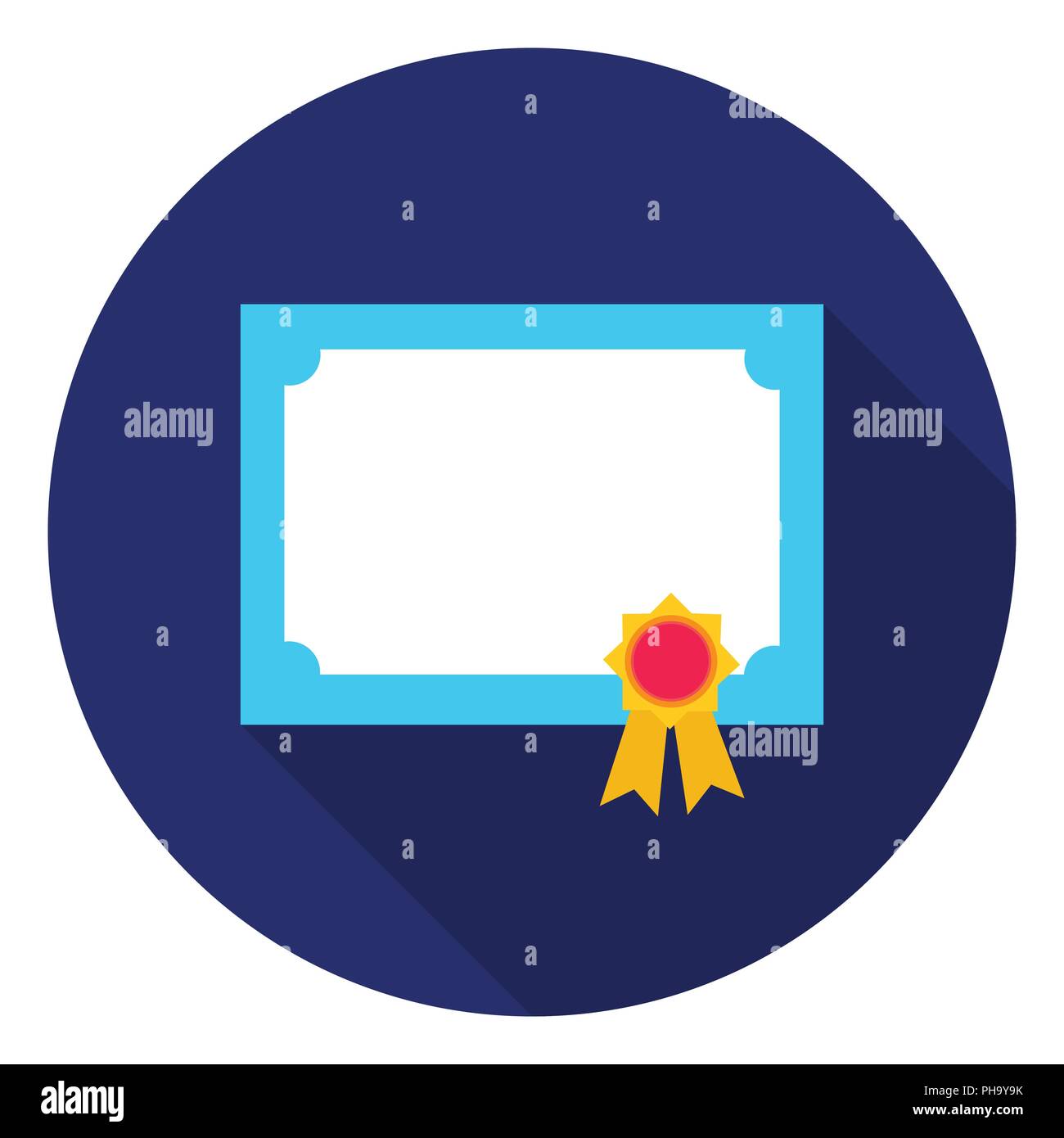Diploma icon in flat style isolated on white background. School symbol ...
