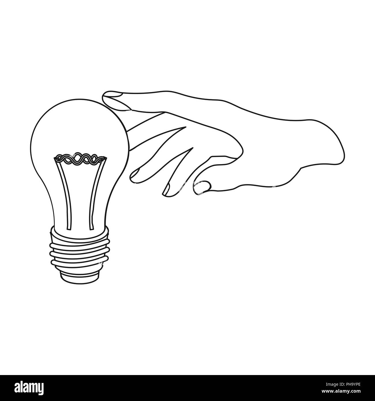 Replacement of an electric bulb. Incandescent lamp single icon in