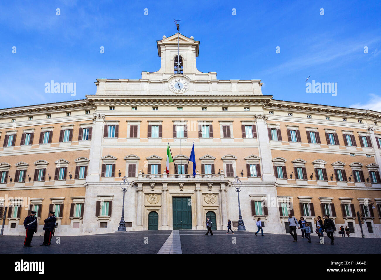 The italian parliament building in rome hires stock photography and
