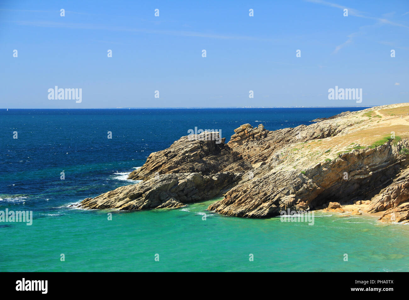 Rocky coast at the Atlantic Ocean, Brittany, France Stock Photo - Alamy