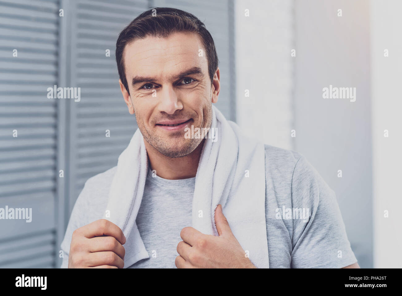Man going into bathroom hires stock photography and images Alamy
