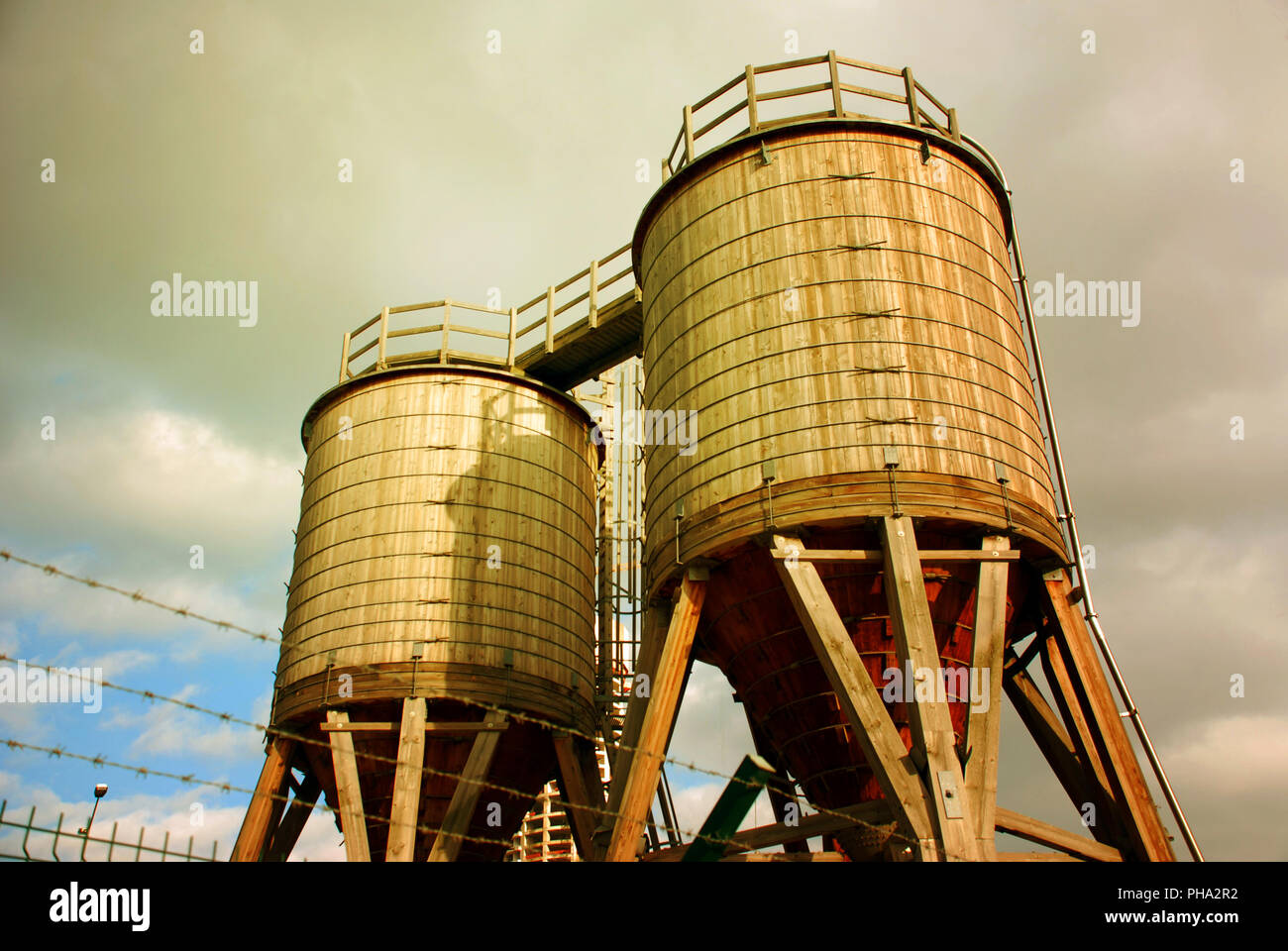 wooden water towers Stock Photo - Alamy