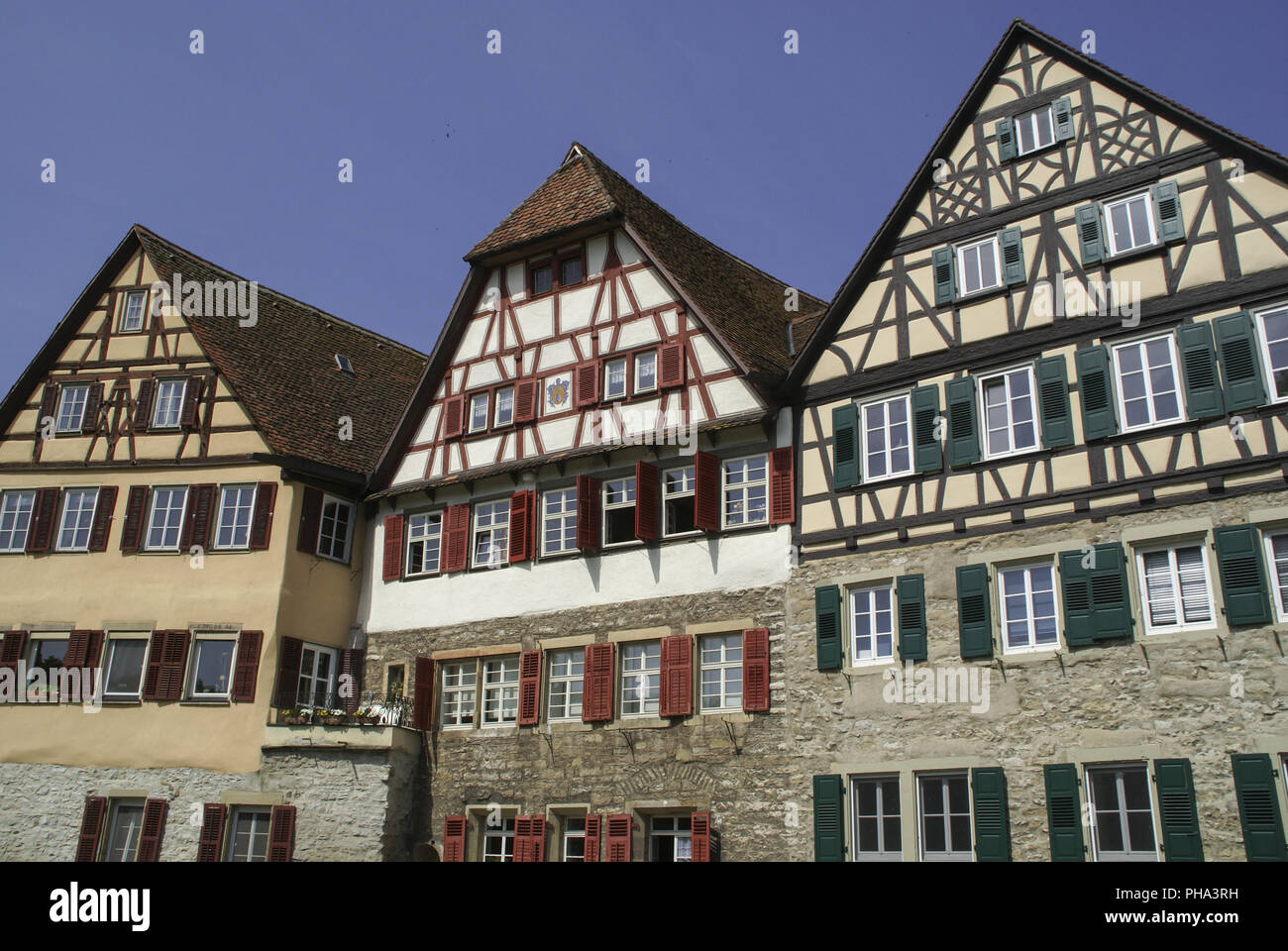 Half-Timbering Houses in Schwaebisch Hall, Germany Stock Photo