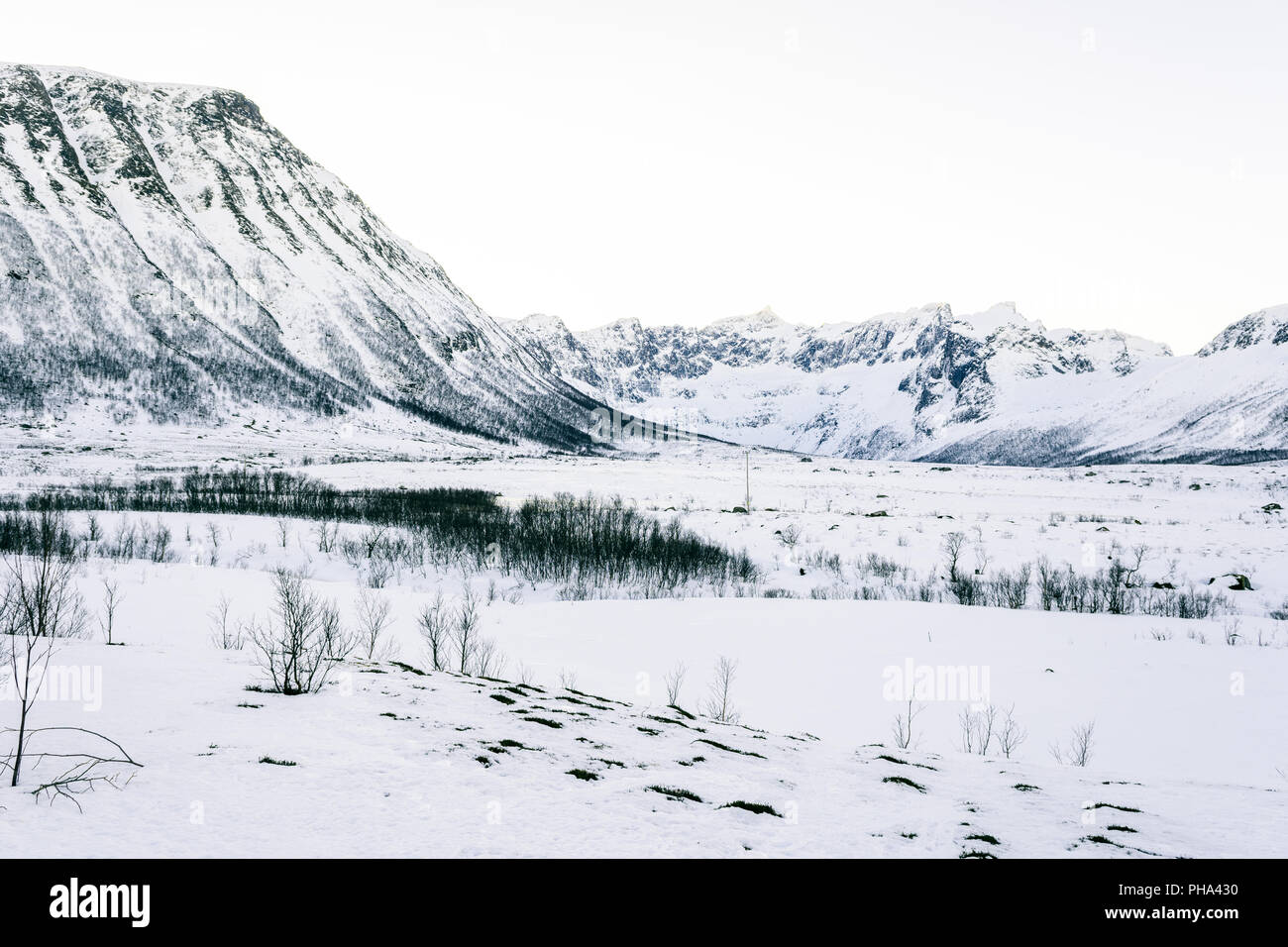 Snow landscape, Norway Stock Photo