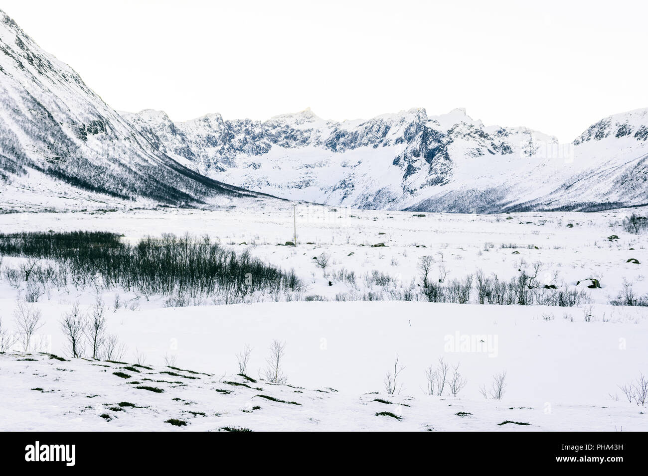 Snow landscape, Norway Stock Photo