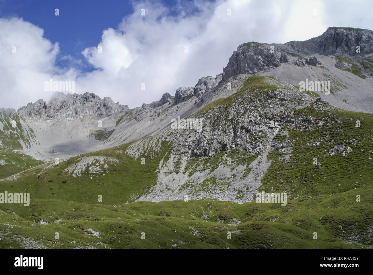 Hiking in the Karwendel Mountains, Tyrol, Austria Stock Photo