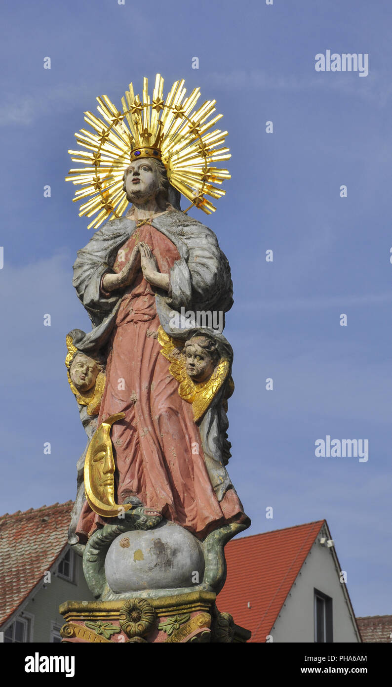 Figure of the Madonna in Schwaebisch Gmuend, Germany Stock Photo