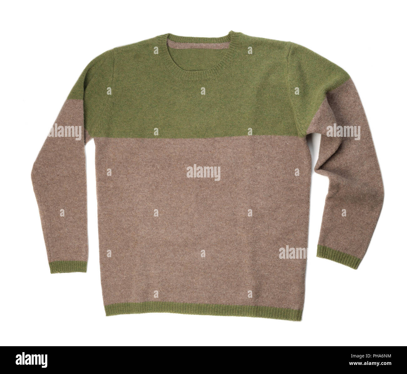 A high-resolution image of a knitted wool sweater, showcasing its intricate pattern and texture.