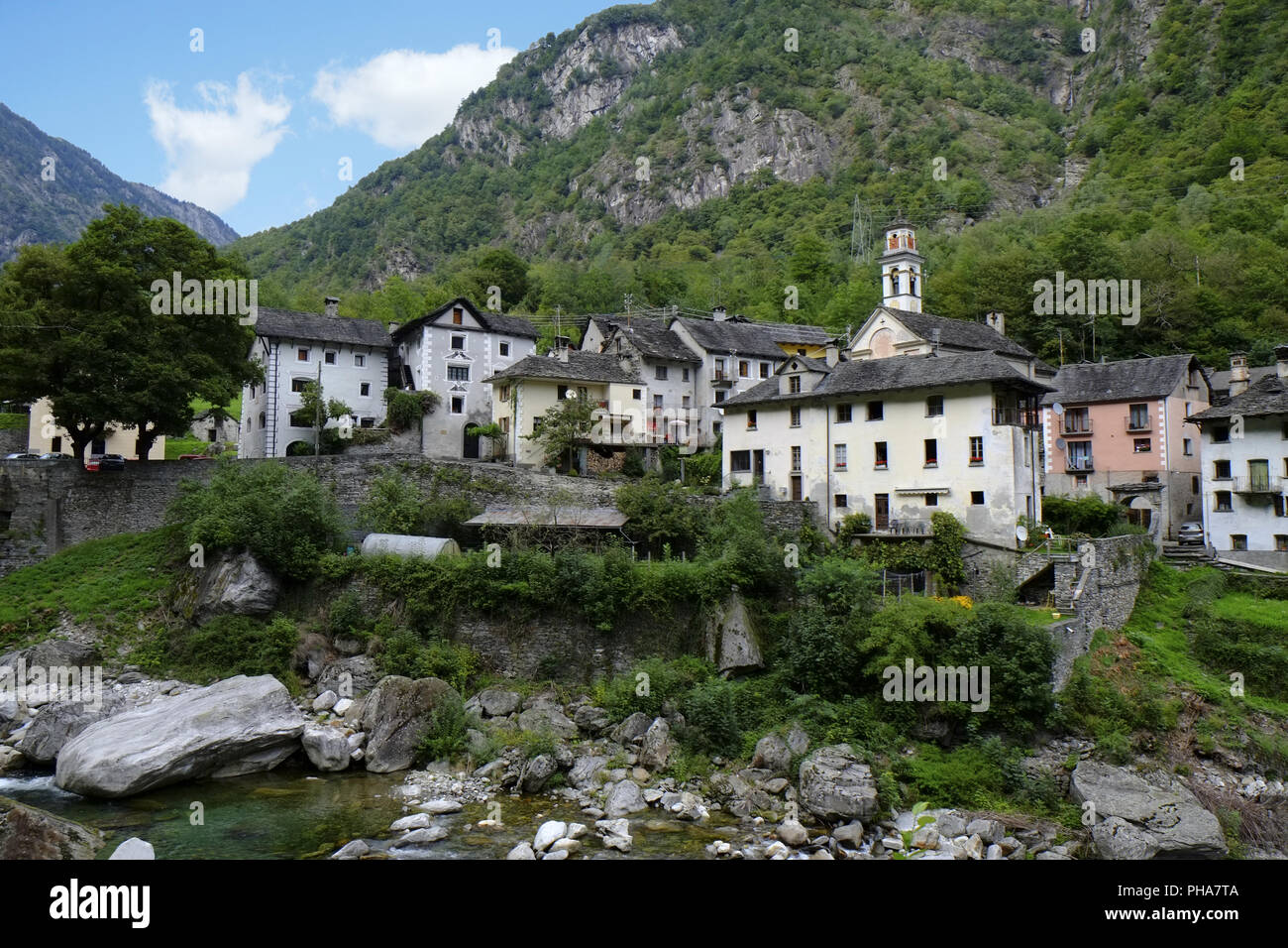 Lavertezzo in Verzasca valley, Ticino, Switzerland Stock Photo