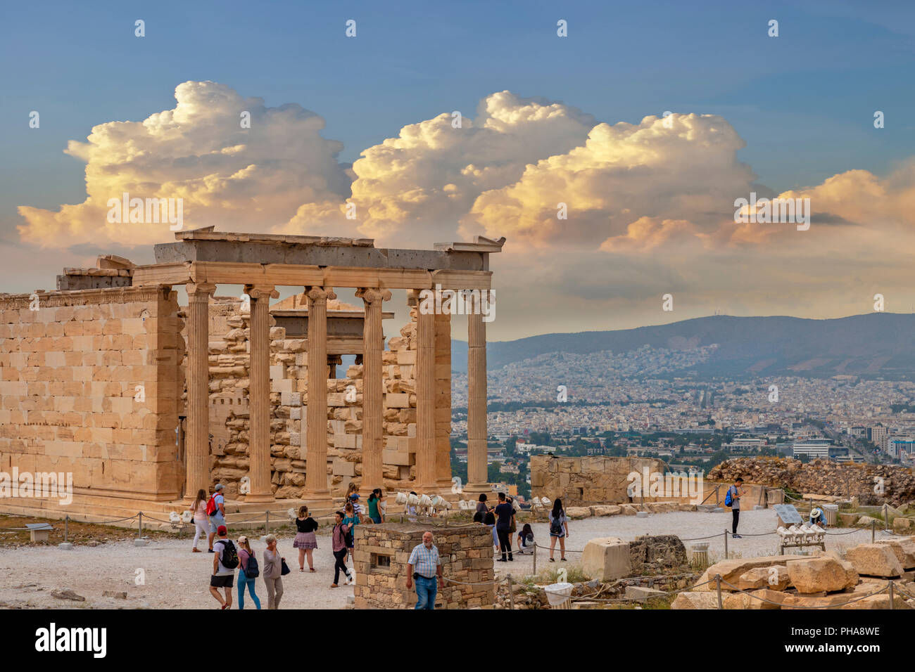 The Parthenon or Temple of Athena on Athenian Acropolis in Greece Stock ...