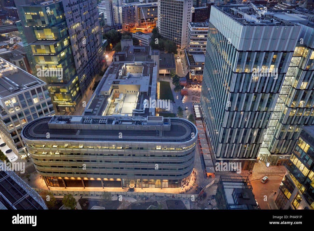 Manchester city centre skyline view from Spinningfields, 20 Stories ...