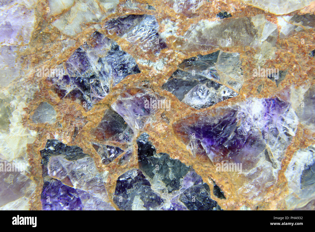 Amethyst conglomerate Stock Photo