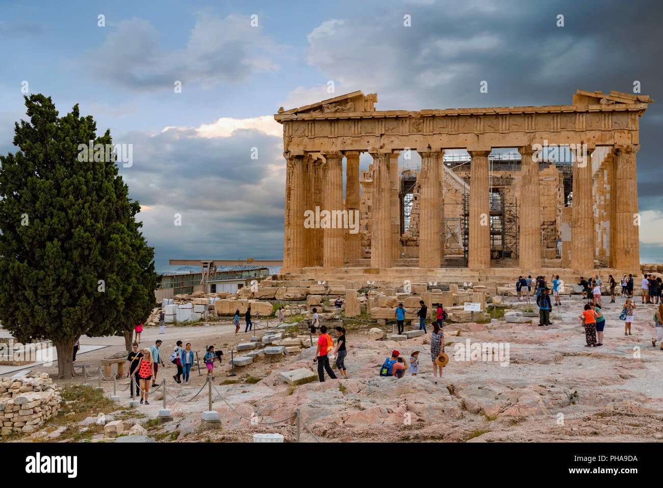 The Parthenon or Temple of Athena on Athenian Acropolis in Greece Stock ...
